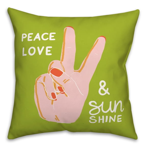 Creative Products Peace Love Sunshine 18x18 Spun Poly Pillow