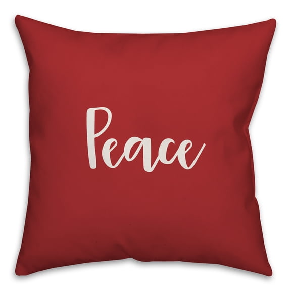 Creative Products Peace in Red 18x18 Spun Poly Pillow