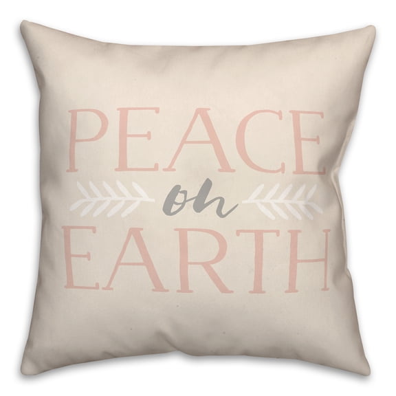 Creative Products Peace on Earth 18x18 Spun Poly Pillow