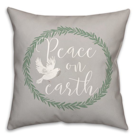 Creative Products Peace on Earth 18x18 Spun Poly Pillow