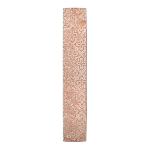 Creative Products Peach Colored Pattern Distress 2 16 x 90 Poly Twill Table Runner