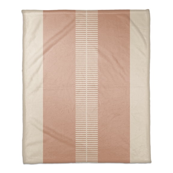 Creative Products Peach Stripes Blanket 50 x 60 Coral Fleece Blanket