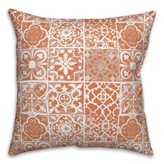 Creative Products Peach Tile Pattern Pillow 18 x 18 Spun Poly Pillow