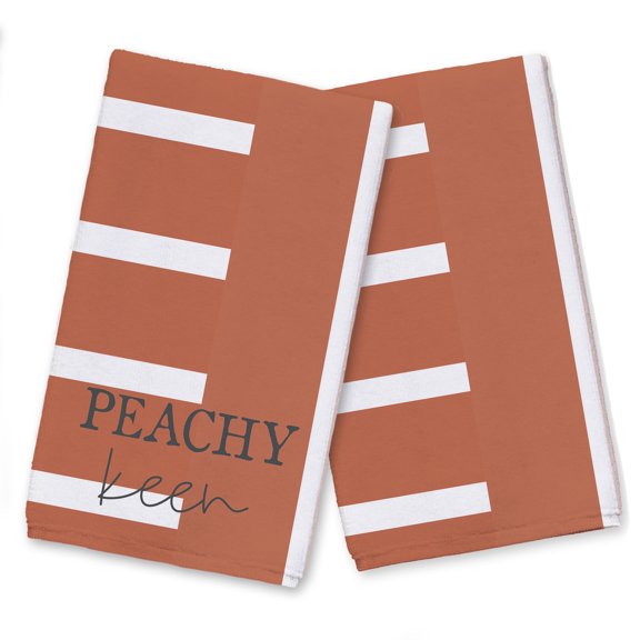 Creative Products Peachy Keen Stripes 16 x 25 Tea Towel Set of 2