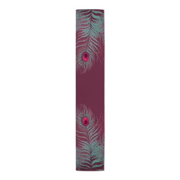 Creative Products Peacock Feather 16 x 90 Cotton Twill Table Runner