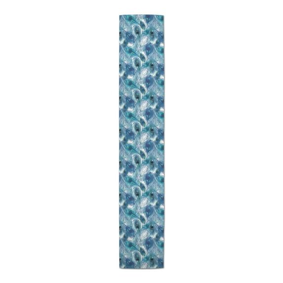 Creative Products Peacock Feathers Teal 16 x 72 Poly Twill Table Runner