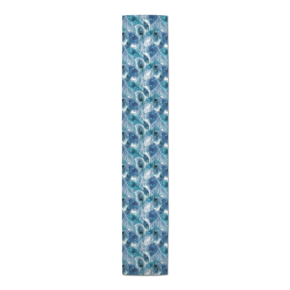 Creative Products Peacock Feathers Teal 2 16 x 90 Poly Twill Table Runner