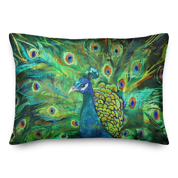 Creative Products Peacock Power 14 x 20 Spun Poly Pillow