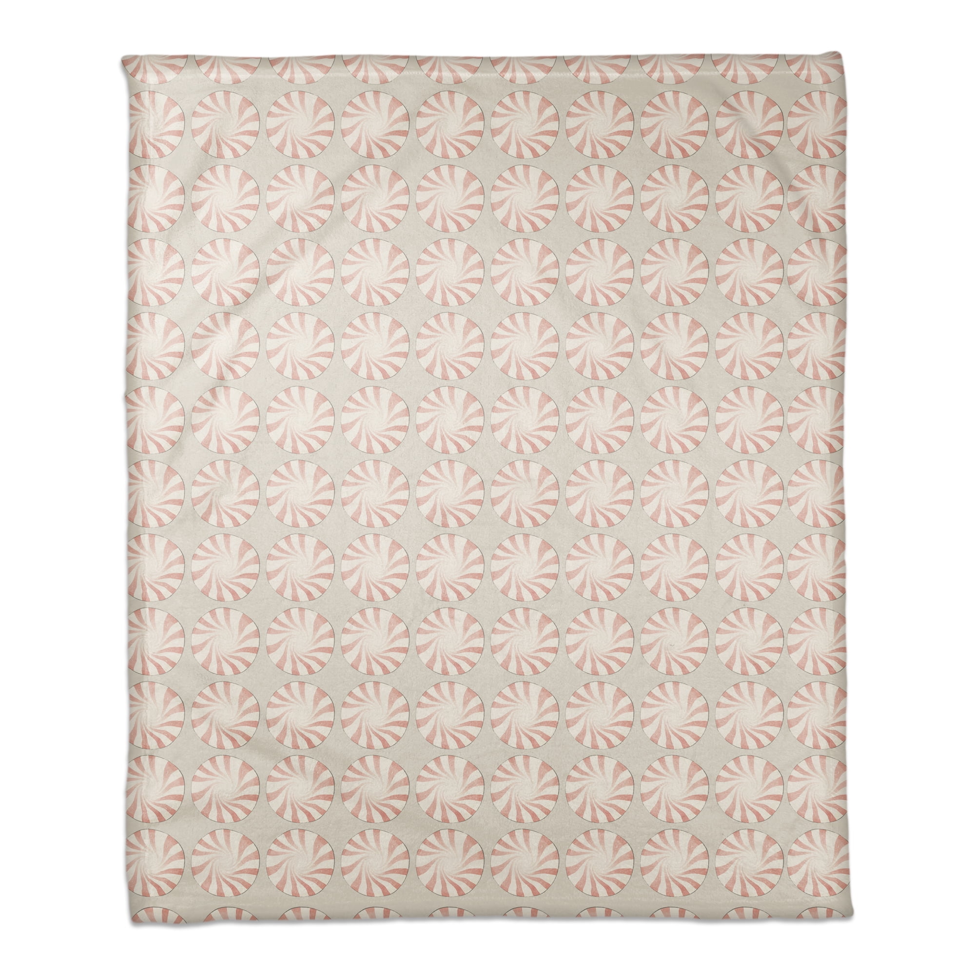 Peppermint Candy Patterned 50 x 60 Coral Fleece Blanket
