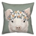 thumbnail image 1 of Creative Products Pig With Flowers 18 x 18 Spun Poly Pillow, 1 of 2