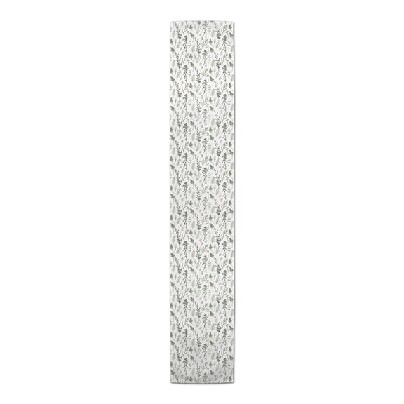 Creative Products Pine Greenery on White 16 x 72 Cotton Twill Table Runner