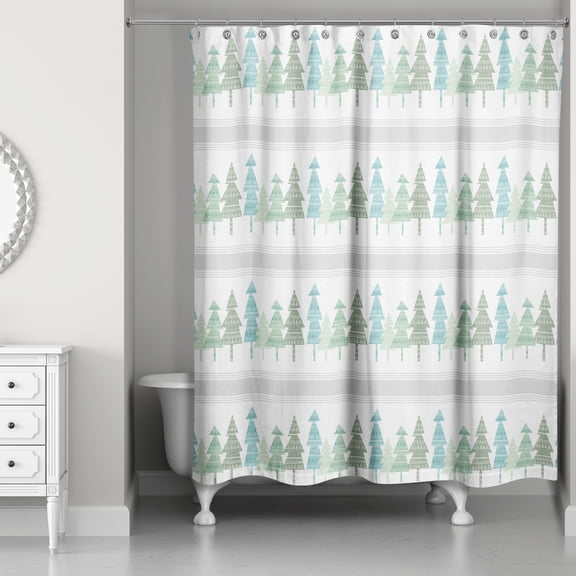 Creative Products Pine Tree Pattern 71x74 Shower Curtain