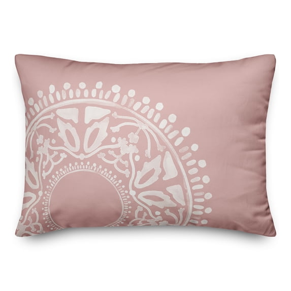 Creative Products Pink Boho Circle 20 x 14 Spun Poly Pillow