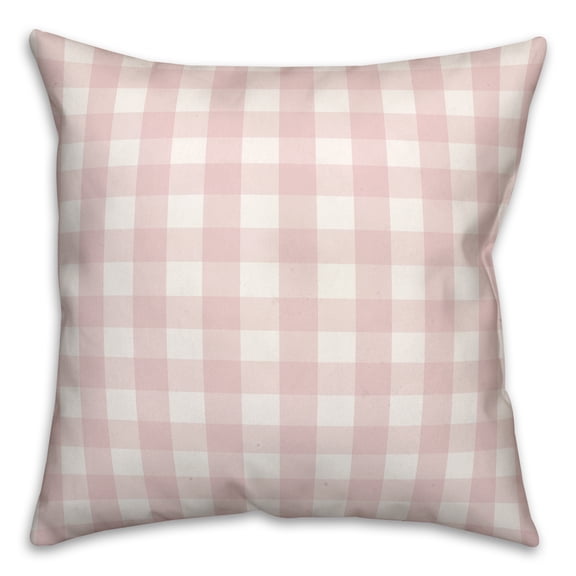 Creative Products Pink Buffalo Check 18 x 18 Spun Poly Pillow