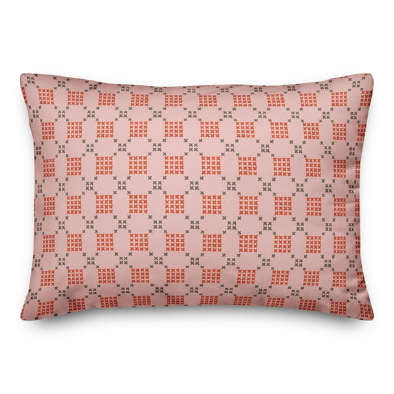 Creative Products Pink Cross-Stitch Printed Pattern 14x20 Spun Poly Pillow