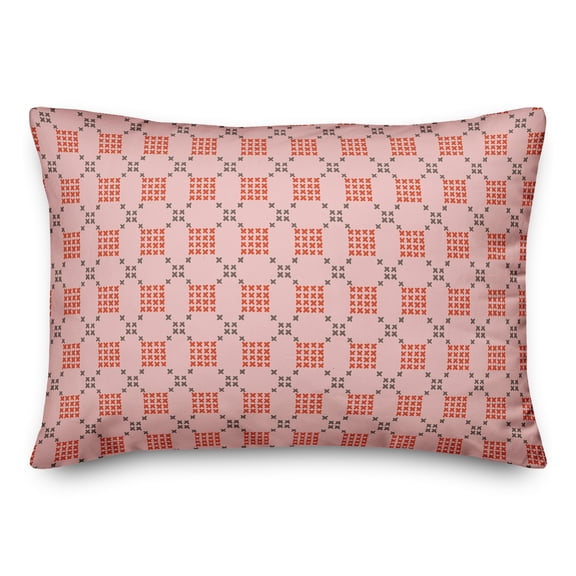 Creative Products Pink Cross-Stitch Printed Pattern 14x20 Spun Poly Pillow