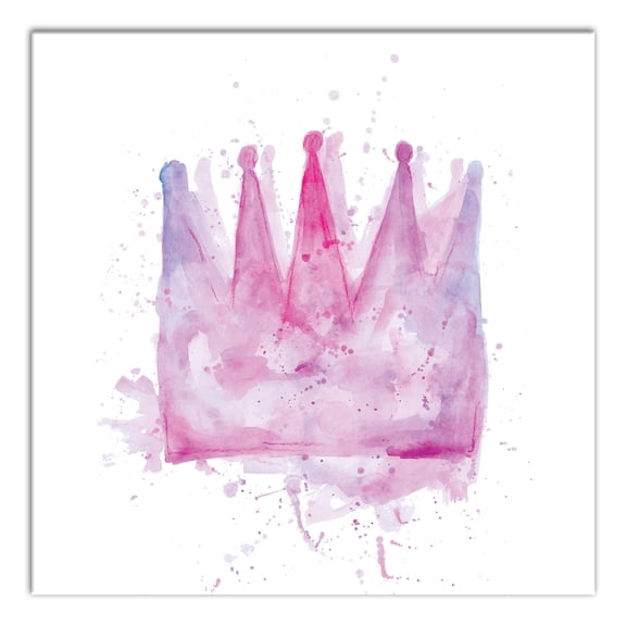 Creative Products Pink Crown Watercolor 12x12 Canvas Wall Art