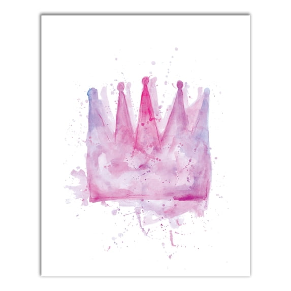 Creative Products Pink Crown Watercolor 16x20 Canvas Wall Art