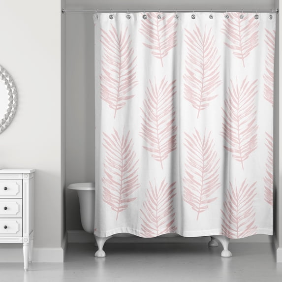 Creative Products Pink Fern Leaves 71x74 Shower Curtain