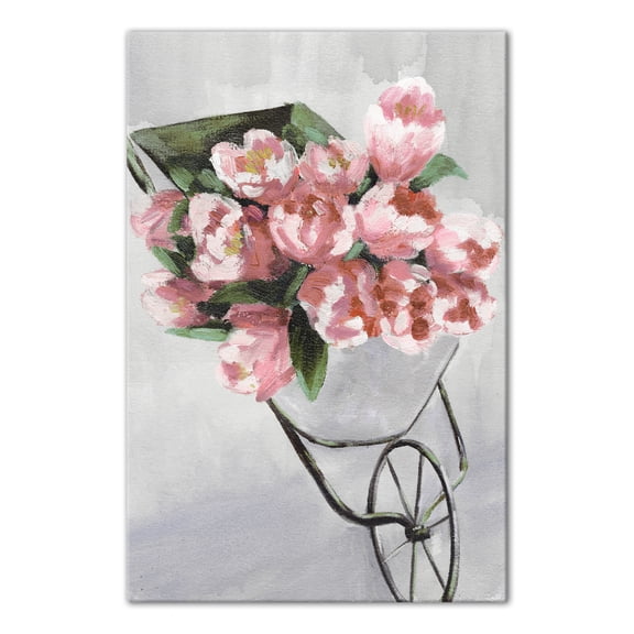 Creative Products Pink Floral Wagon 20x30 Canvas Wall Art