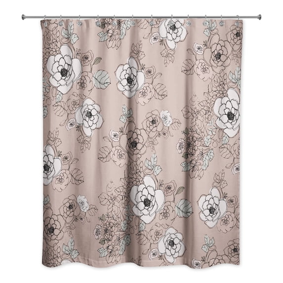 Creative Products Pink Intricate Floral 71x74 Shower Curtain