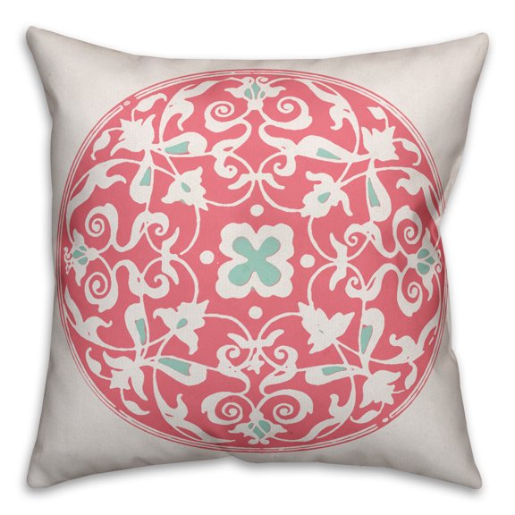 Creative Products Pink Moroccan Circle 18x18 Throw Pillow