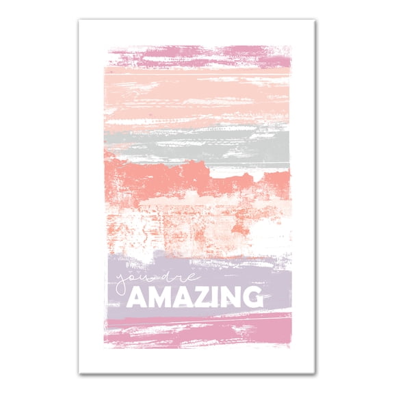 Creative Products Pink Paint Stripes Amazing 12x18 Canvas Wall Art