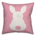 thumbnail image 1 of Creative Products Pink Sitting Bunny Silhouette 18x18 Spun Poly Pillow, 1 of 2