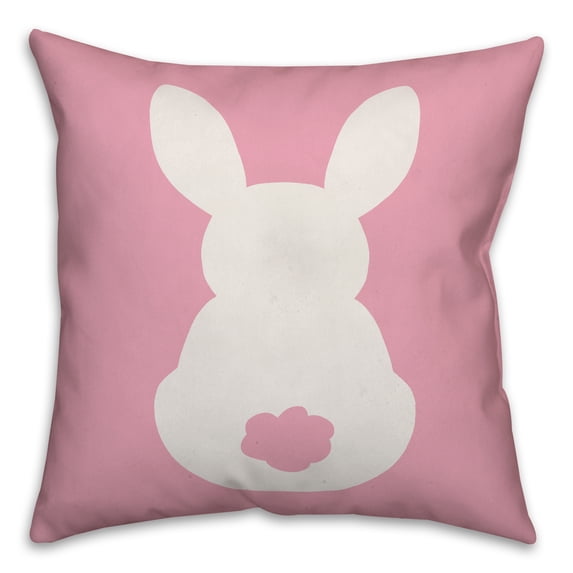 Creative Products Pink Sitting Bunny Silhouette 18x18 Spun Poly Pillow