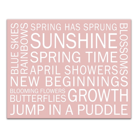 Creative Products Pink Spring Sayings 20 x 16 Canvas Wall Art