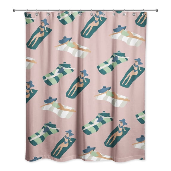 Creative Products Pink Sun Bathers Pattern 71x74 Shower Curtain