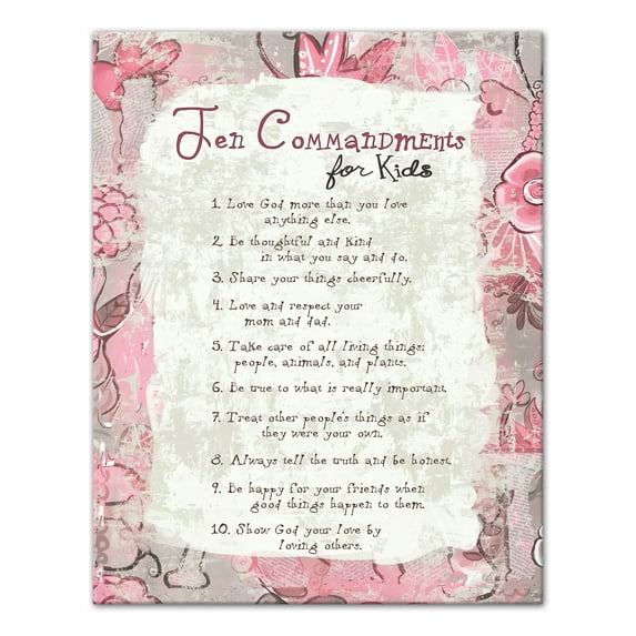Creative Products Pink Ten Commandments 11x14 Canvas Wall Art