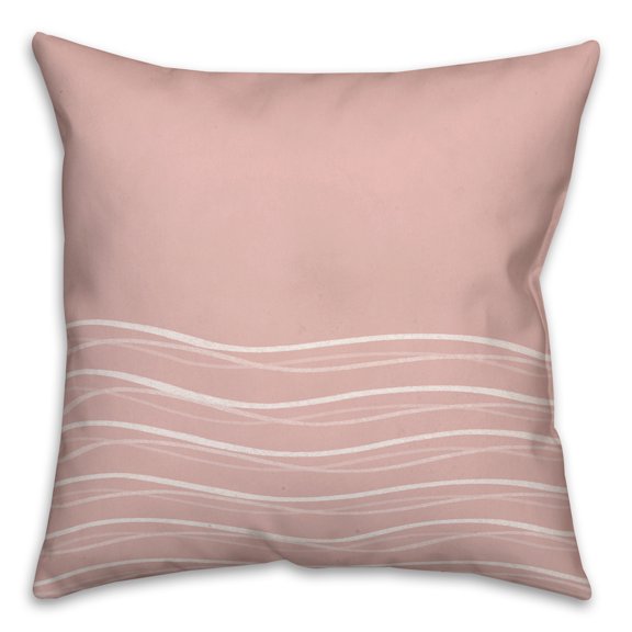 Creative Products Pink Wavy Lines 18 x 18 Spun Poly Pillow