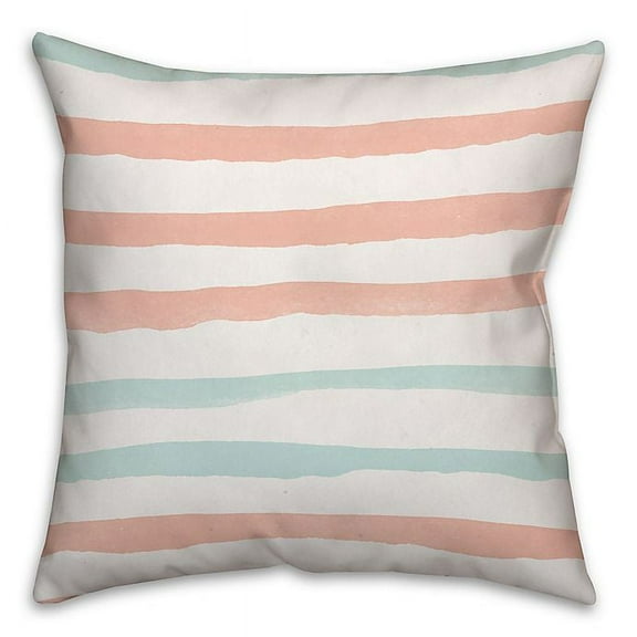 Creative Products Pink and Blue Watercolor Lines Spun Polyester Throw Pillow - 18x18