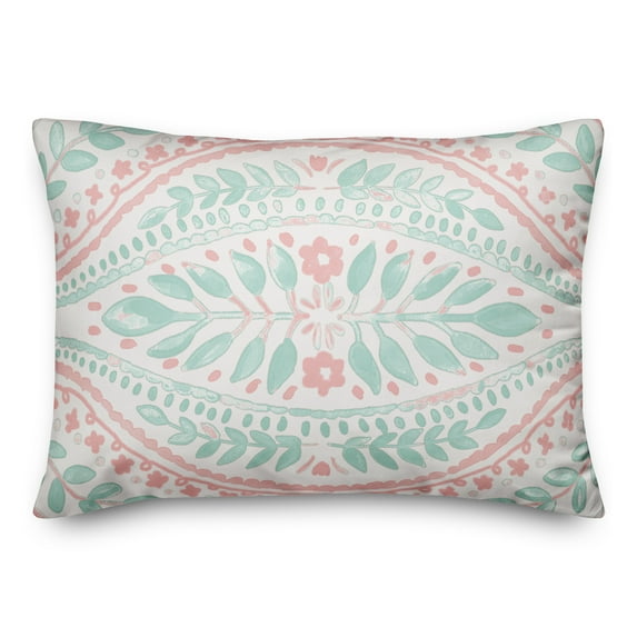 Creative Products Pink and Mint Decorative Design 14x20 Spun Poly Pillow
