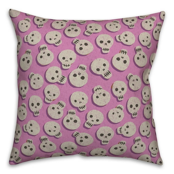 Creative Products Pinky Skull Pattern 18 x 18 Spun Poly Pillow