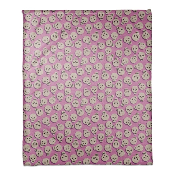 Creative Products Pinky Skull Pattern 50 x 60 Coral Fleece Blanket