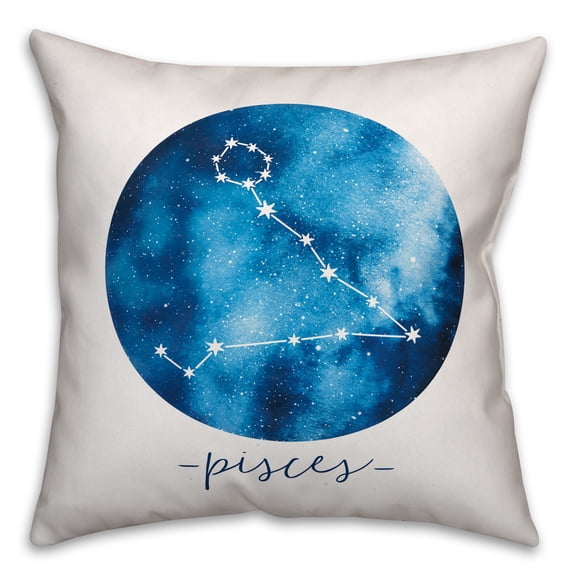 Creative Products Pisces Zodiac Sign Astrological Constellation 18x18 Spun Poly Pillow
