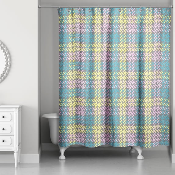 Creative Products Plaid Gray 71 x 74 Shower Curtain