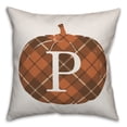 thumbnail image 1 of Creative Products Plaid Pumpkin Monogram - P 18x18 Spun Poly Pillow, 1 of 3