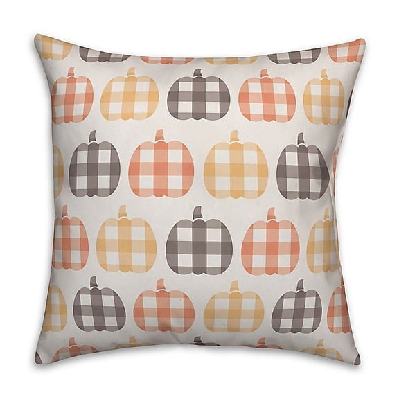 Creative Products Plaid Pumpkin Pattern 18x18 Spun Poly Pillow