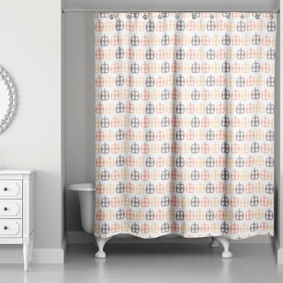 Creative Products Plaid Pumpkin Pattern 71x74 Shower Curtain