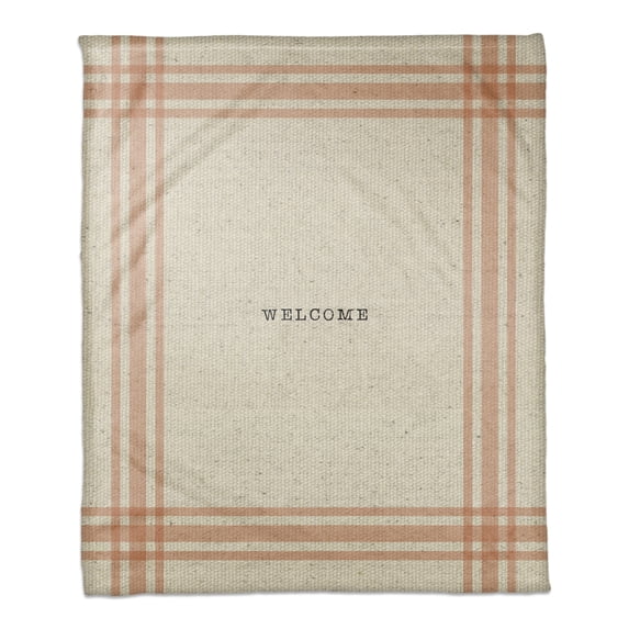 Creative Products Plaid Welcome 50 x 60 Coral Fleece Blanket