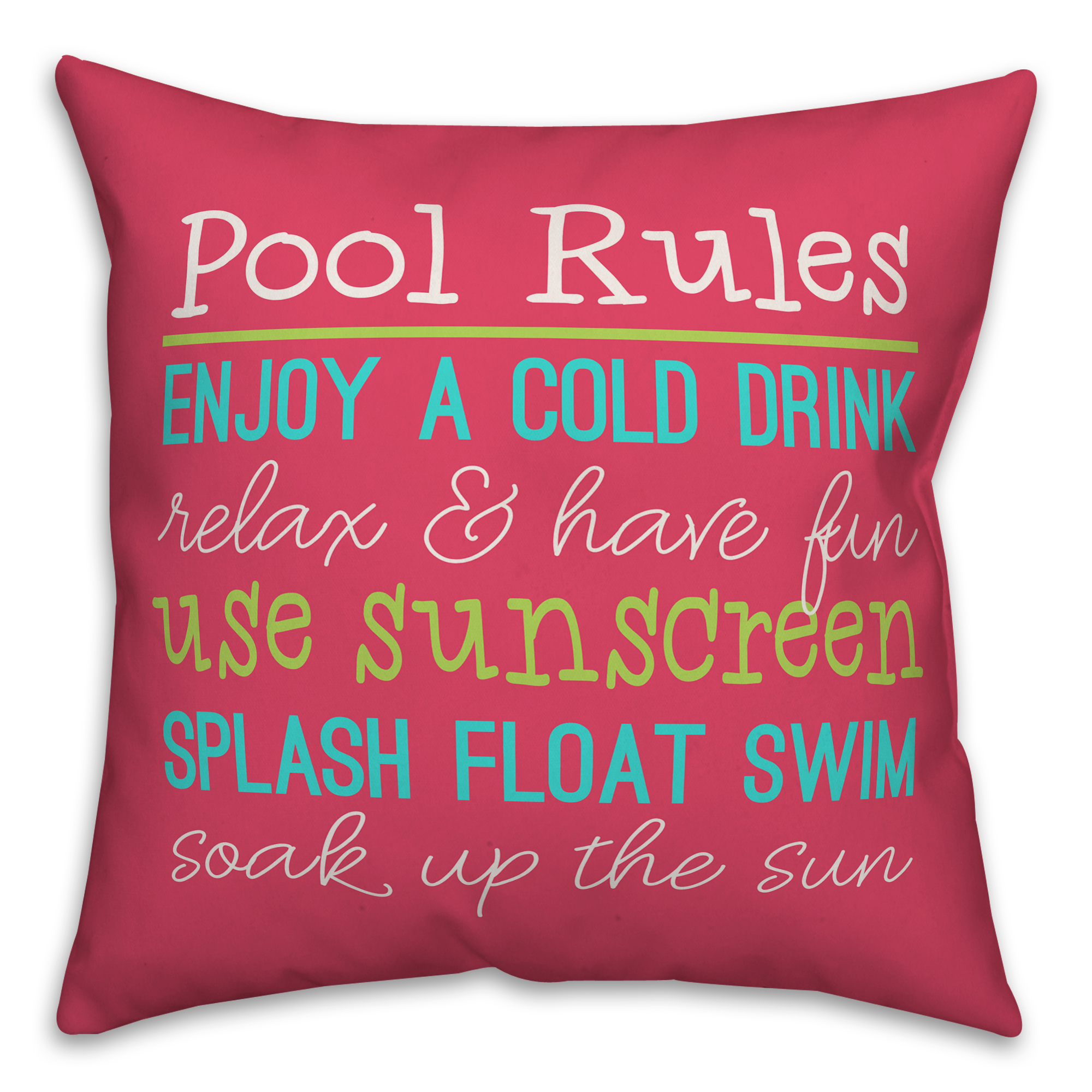 Creative Products Pool Rules 18x18 Indoor / Outdoor Pillow