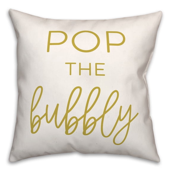 Creative Products Pop The Bubbly 18x18 Spun Poly Pillow
