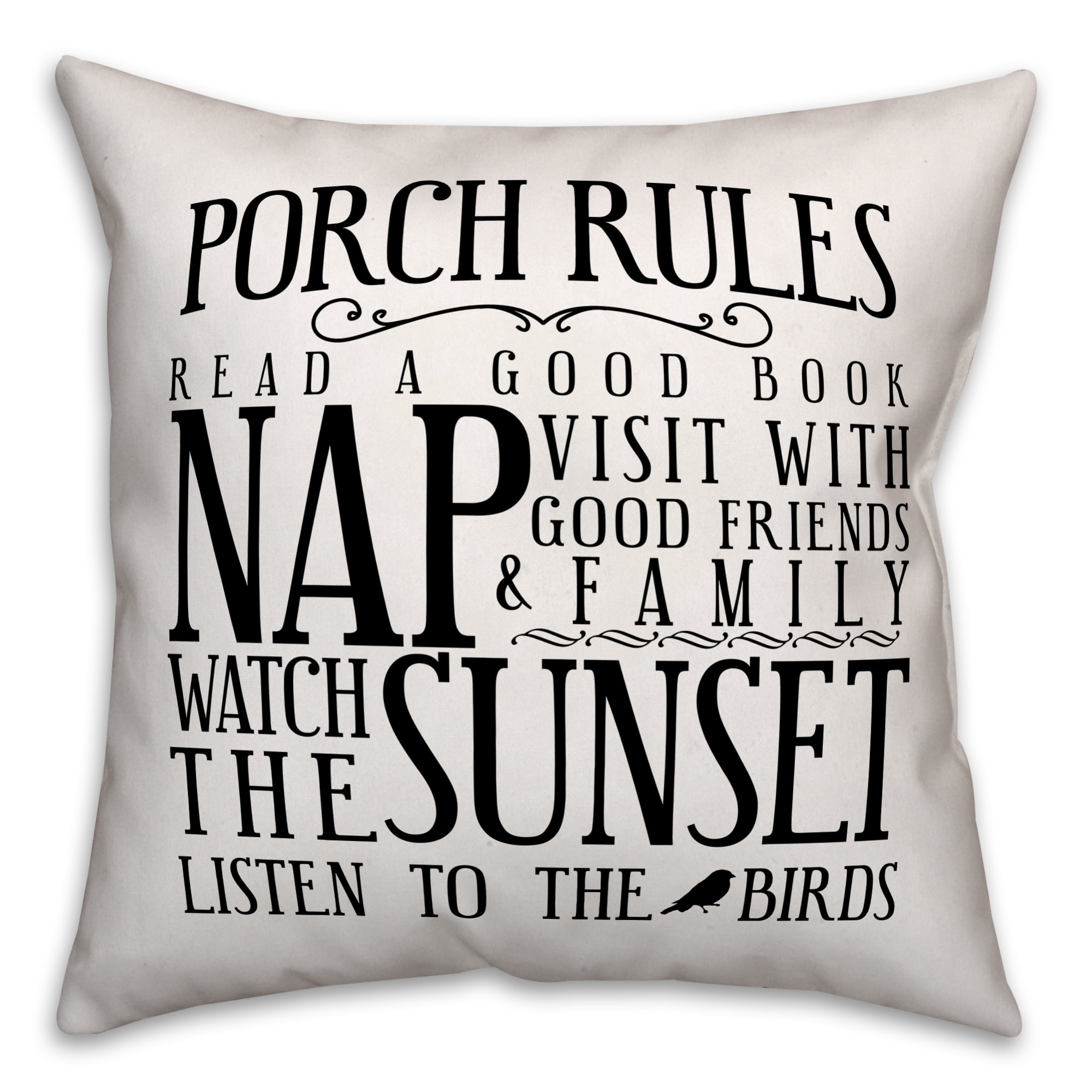 Creative Products Porch Rules 18x18 Indoor / Outdoor Pillow