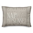 thumbnail image 1 of Creative Products Porch Rules on Gray 14x20 Indoor / Outdoor Pillow, 1 of 3