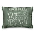 thumbnail image 1 of Creative Products Porch Rules on Green 14x20 Indoor / Outdoor Pillow, 1 of 3
