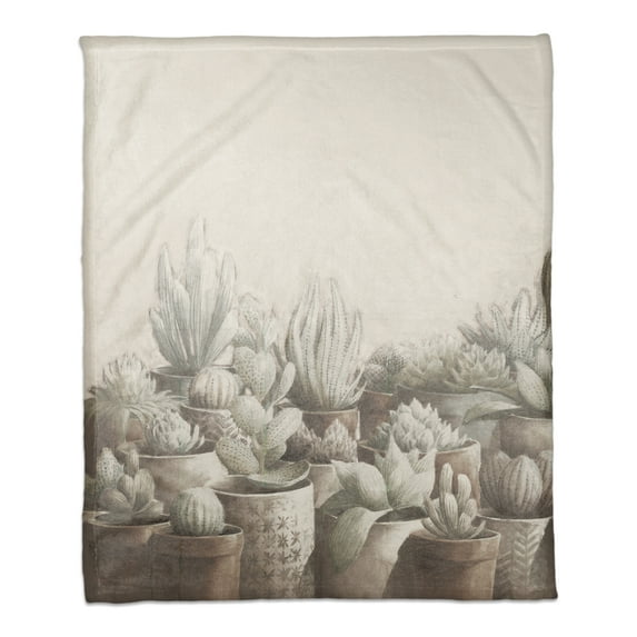 Creative Products Potted Cacti 50 x 60 Coral Fleece Blanket