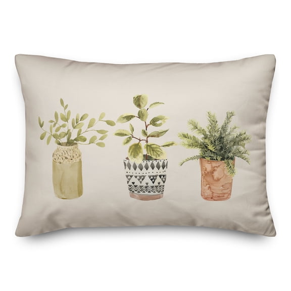 Creative Products Potted Plants In A Row 20 x 14 Spun Poly Pillow